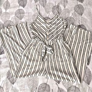 Caution To The Wind Stripe Jumpsuit NWOT